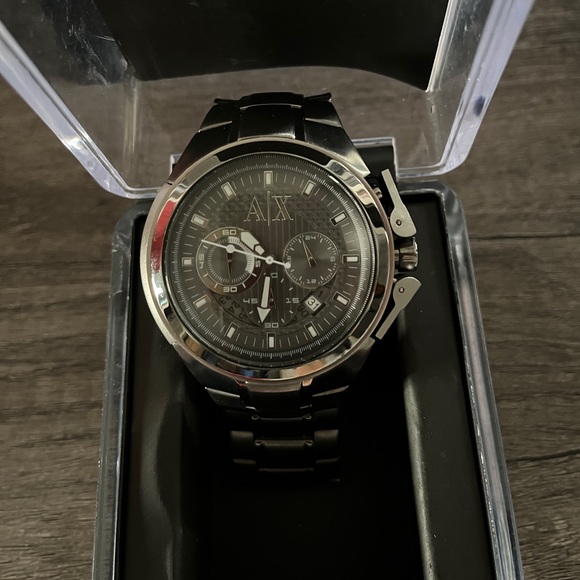 Armani Exchange Chronograph Grey Dial Stainless Steel Mens Watch - Picture 2 of 5